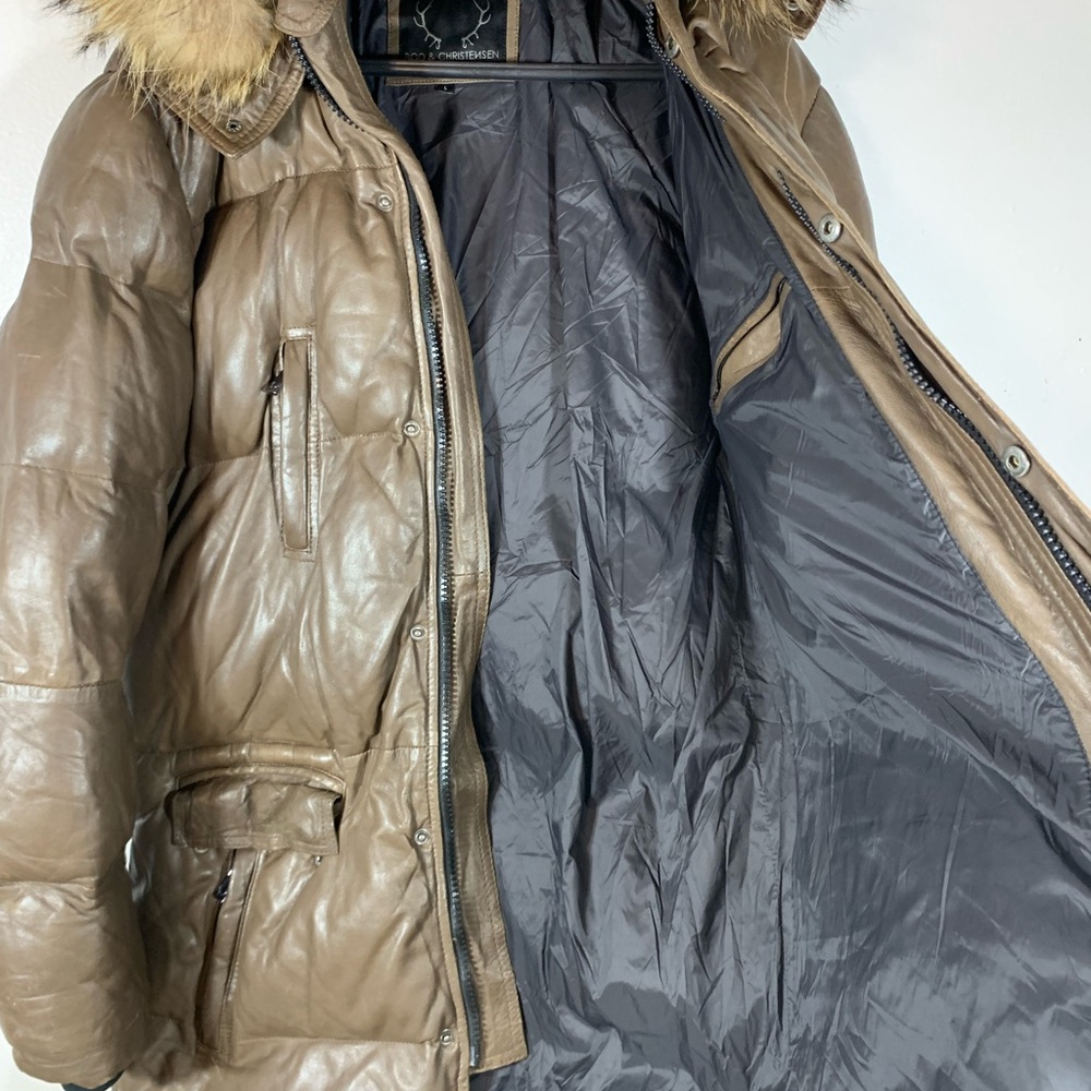 Bod and christenson unisex winter parka leather jacket - Picture 12 of 13